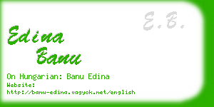 edina banu business card